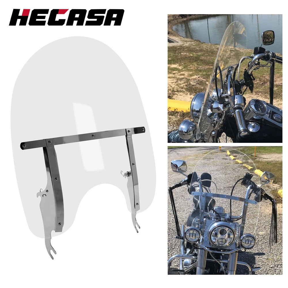 HECASA Windscreen Windshield For Harley Heritage Softail Classic Fat Boy 2000-17