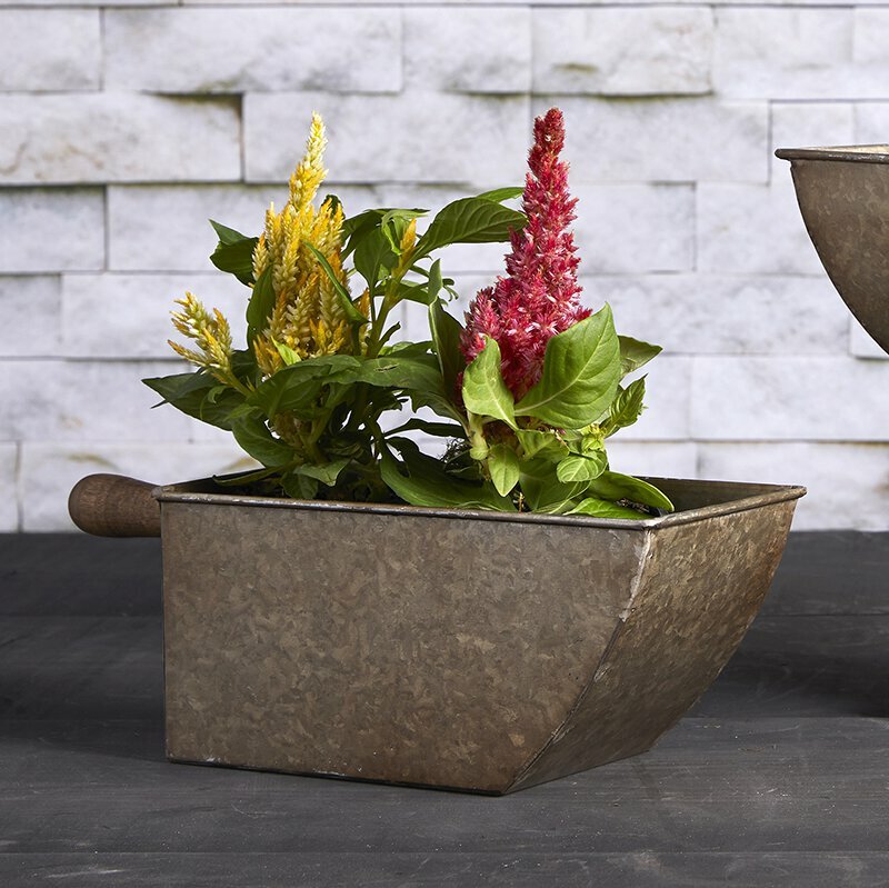 12.5" x 4.5" Scoop Metal Planter