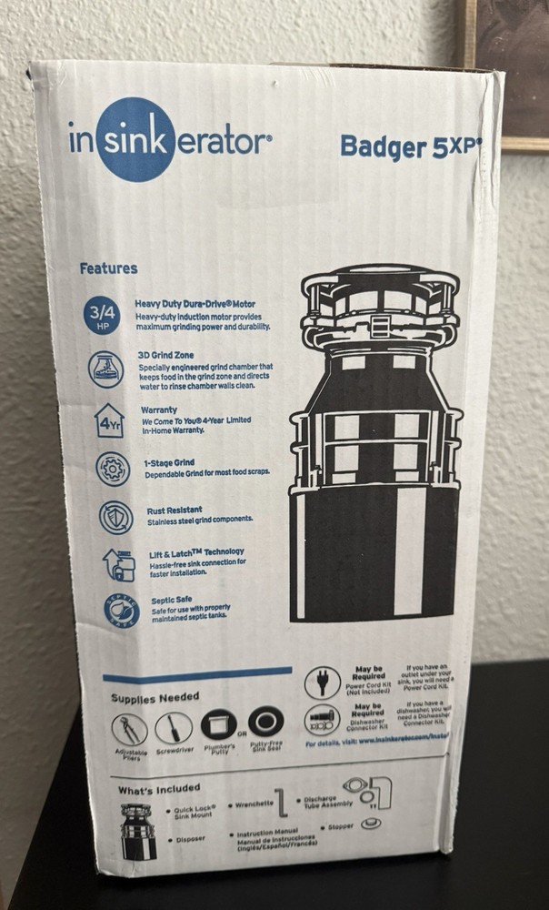 InSinkErator Badger 5XP 3/4 HP Continuous Feed Garbage Disposal