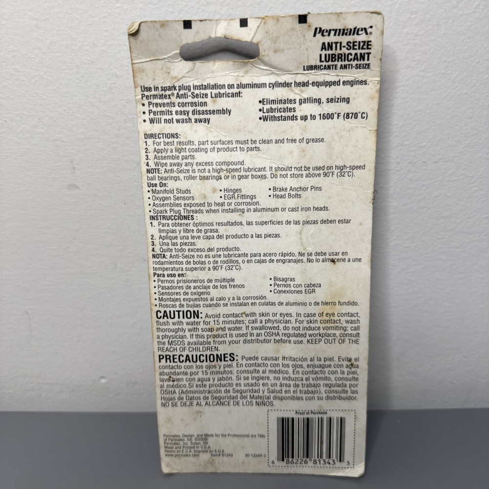 PERMATEX ANTI-SEIZE LUBRICANT 81343