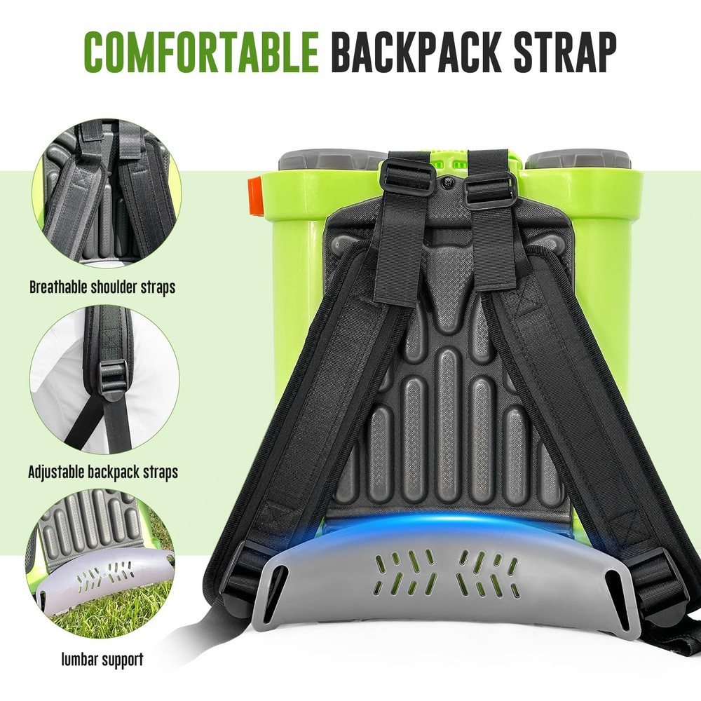 TaskStar 4 Gallon Battery Powered Backpack Sprayer with 20V Strong Battery -Lawn