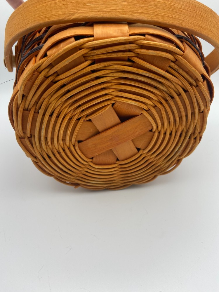 Halloween/Fall Wicker Basket with Hinged Lid and Handle