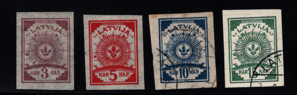 Latvia Sc 8-11 Imperf Mint & Used Short Set