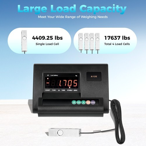 2.5 Ton/5000lbs Weigh Indicator Precision Platform Scale Cattle Hogs Load Cell