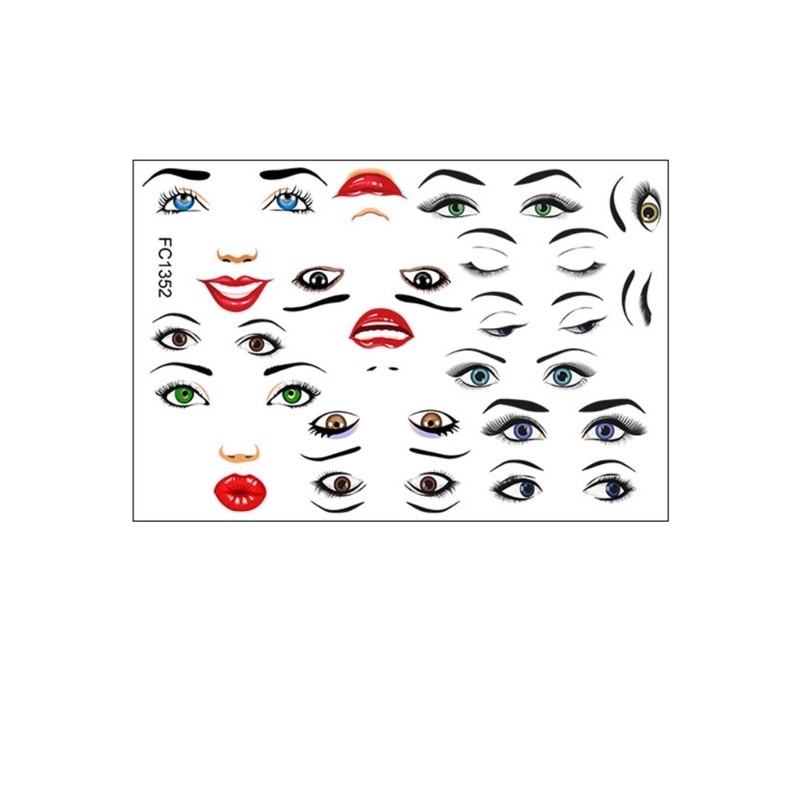 2 Sheets Decorative Sticker Facials Sticker Face Expression Sticker for Books