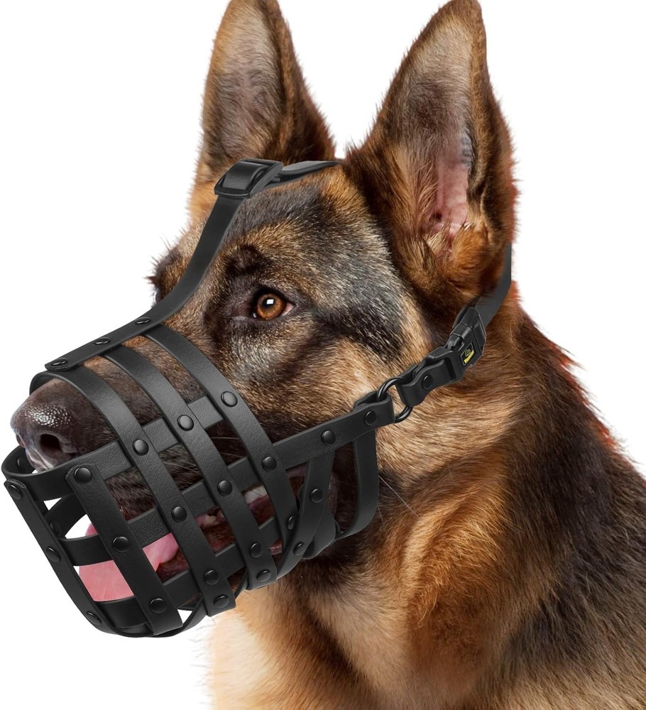 Mayerzon Dog Muzzle for Medium Large Dogs,Humane Basket Muzzle, Soft (OpenBox)