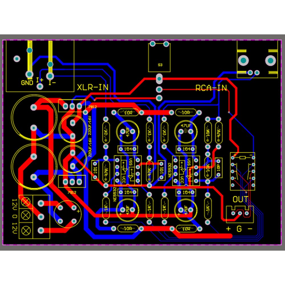 1pc Balanced Unbalanced Input to Balanced Output Card （Mono）