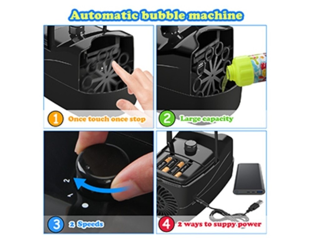 Bubble Machine, Automatic Blower Electronics Maker for Black