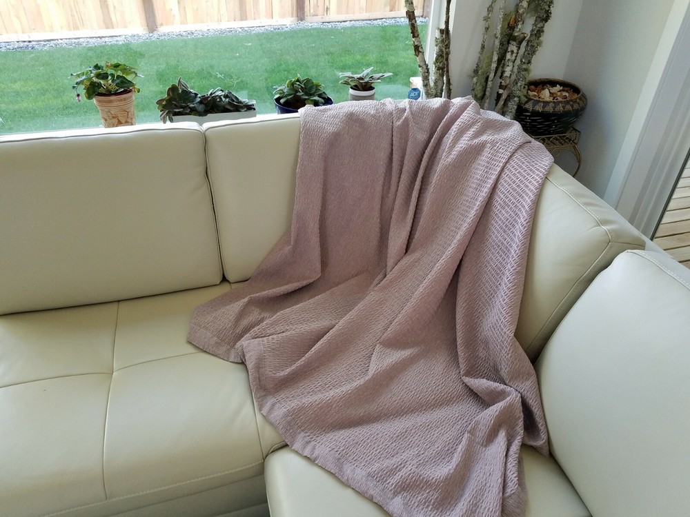 Cool Blanket - Ripple Pattern Embossing, Lavender Color, Single Size 64"x81"