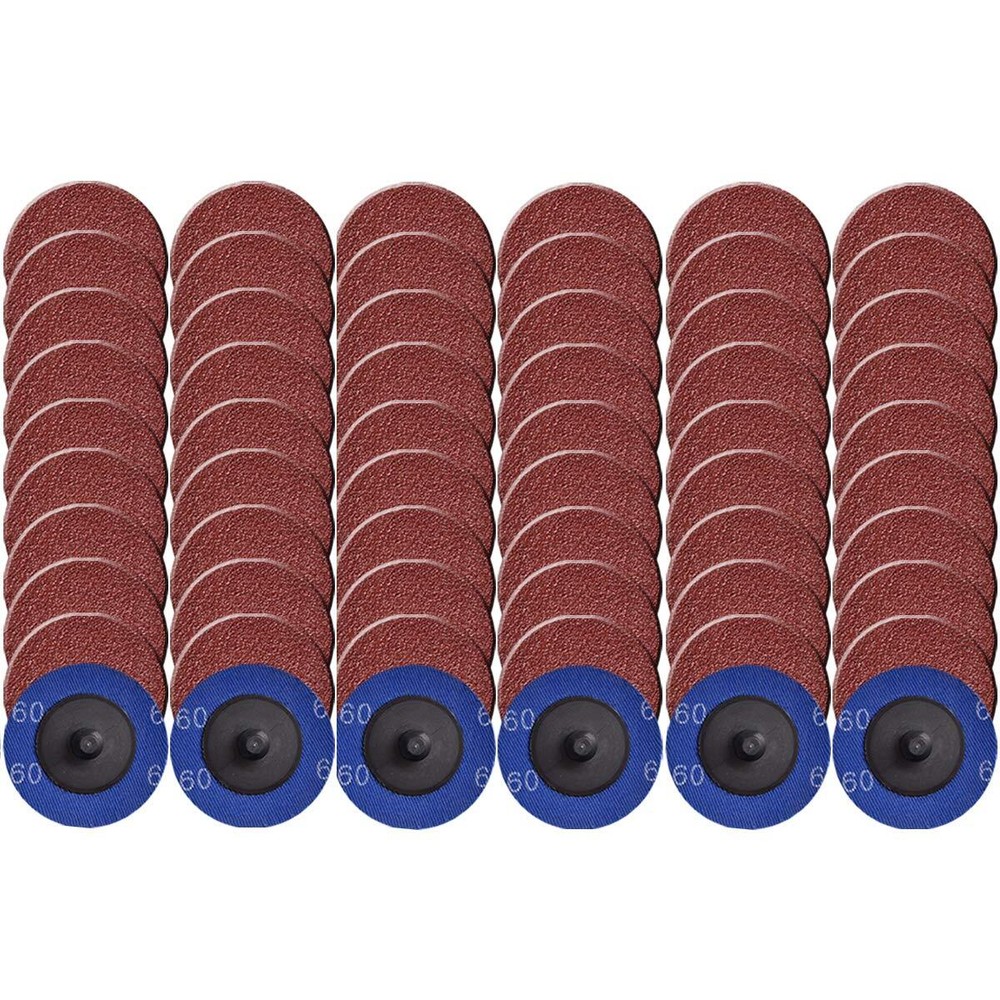 Quick Change Roll Lock Disc 50Pcs 60Grit 3 inch Sanding Discs for Surface Prep