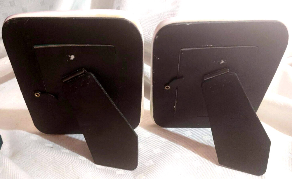 2 Matching Table Frames Easels Ceramic Lighthouses 2" X 3"