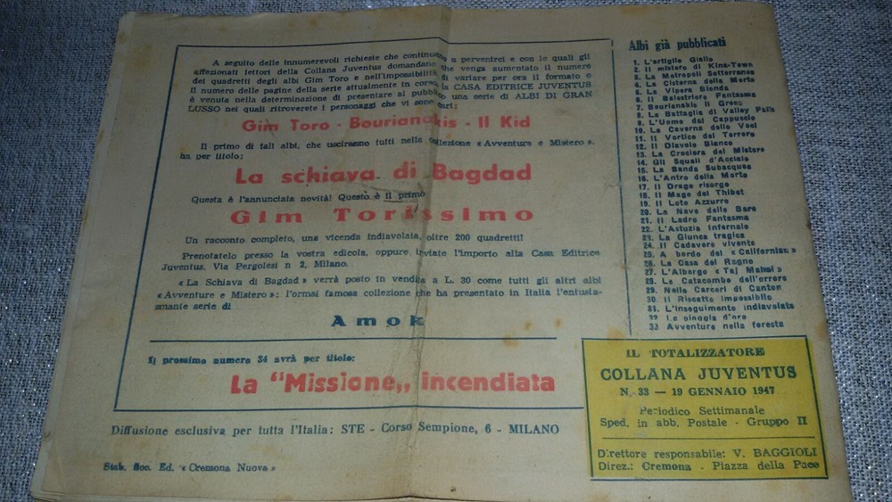 1947 Gim Toro Comic No. 33 ORIGINAL £. 7