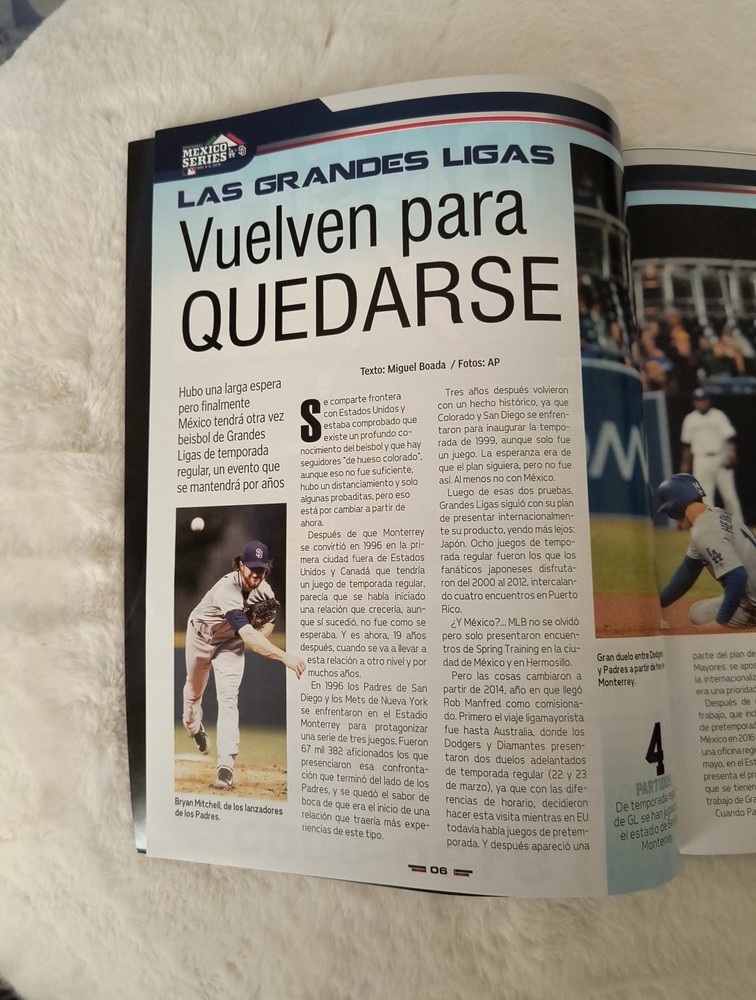 2018 Dodgers/Padres Monterrey Mexico Program