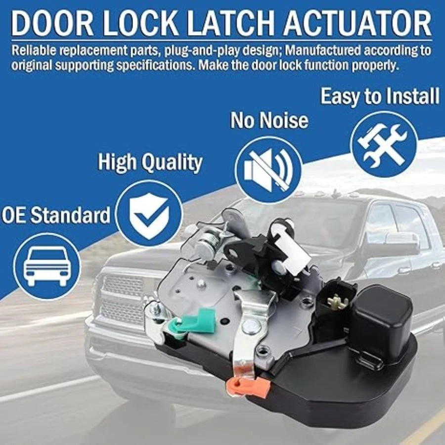 Front Left Driver Side Door Lock Latch Actuator Fit for 2003-2010 Ram 1500 2500
