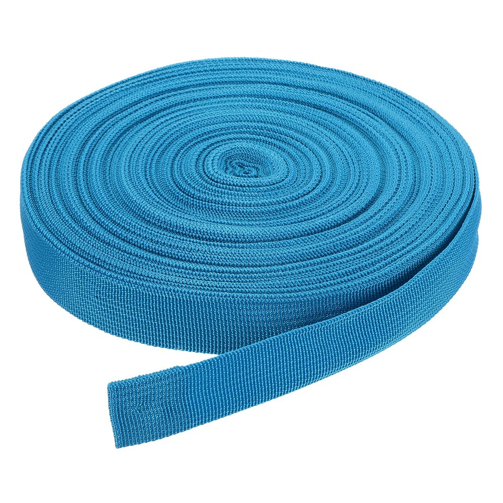 25 Yard x 1 Inch Width Nylon Webbing Strap Poly Flat Webbing Strapping Lake Blue