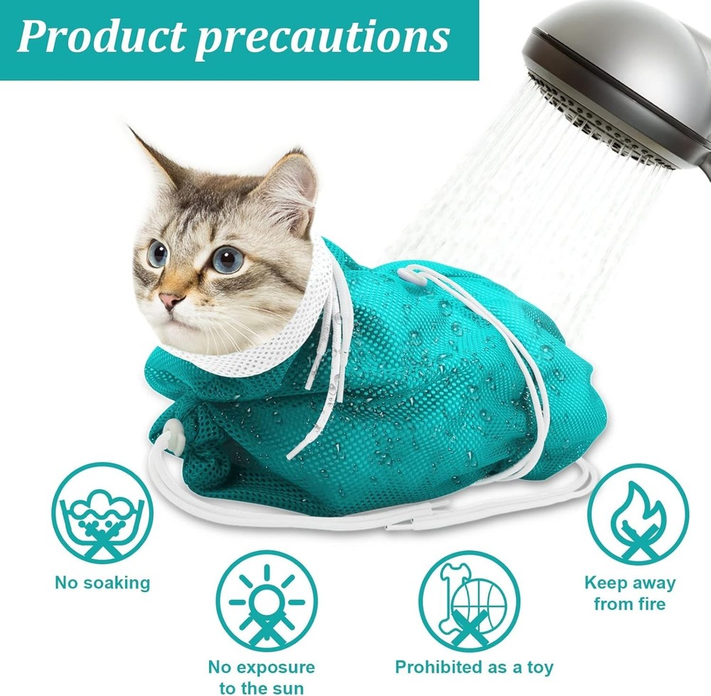 Luxury Cat Bathing Bag - Breathable Mesh Grooming Solution, Anti-Scratch Design