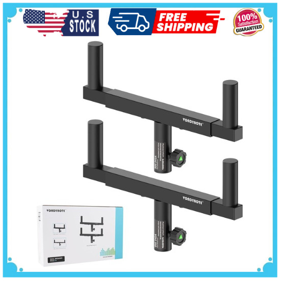 Set of 2 Dual Speaker Mount Bar Mounting Fork Bracket Speaker Pole Width...