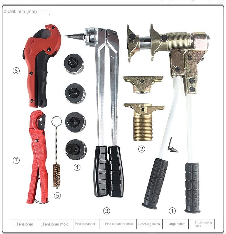 Tensioner Slide Clamp Pipe Expanding Tool PEX-1632 Ground Heating Pipe Crimping