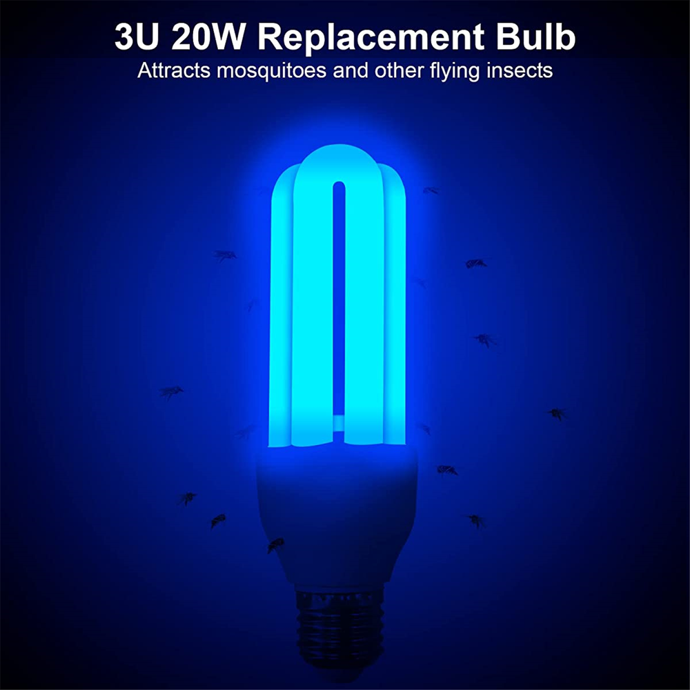 1/2 Pack 3U 20W Replacement Bulbs for 20W Bug Zapper with E27 Base Universal New