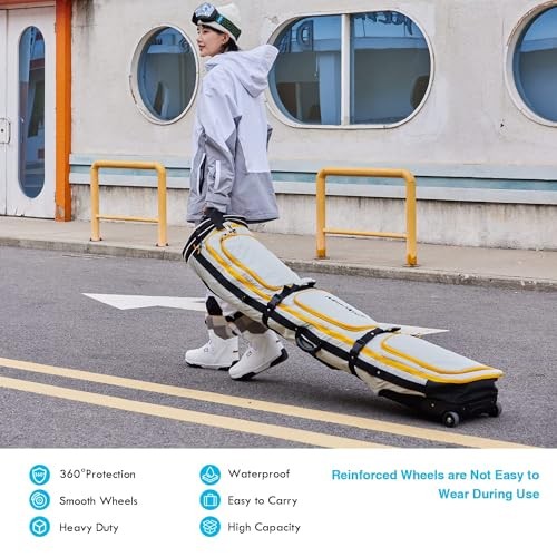 Roller Snowboard Bag with Wheels Adjustable Length… Light Brown