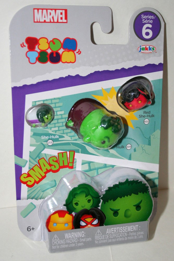 Marvel Comics Tsum Tsum Series #6 3 Pack New MIP She-Hulk Hulk Red She-Hulk