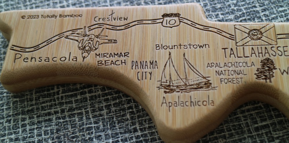 Totally Bamboo Florida Cutting Board Serving Destinations Charcuterie Etched
