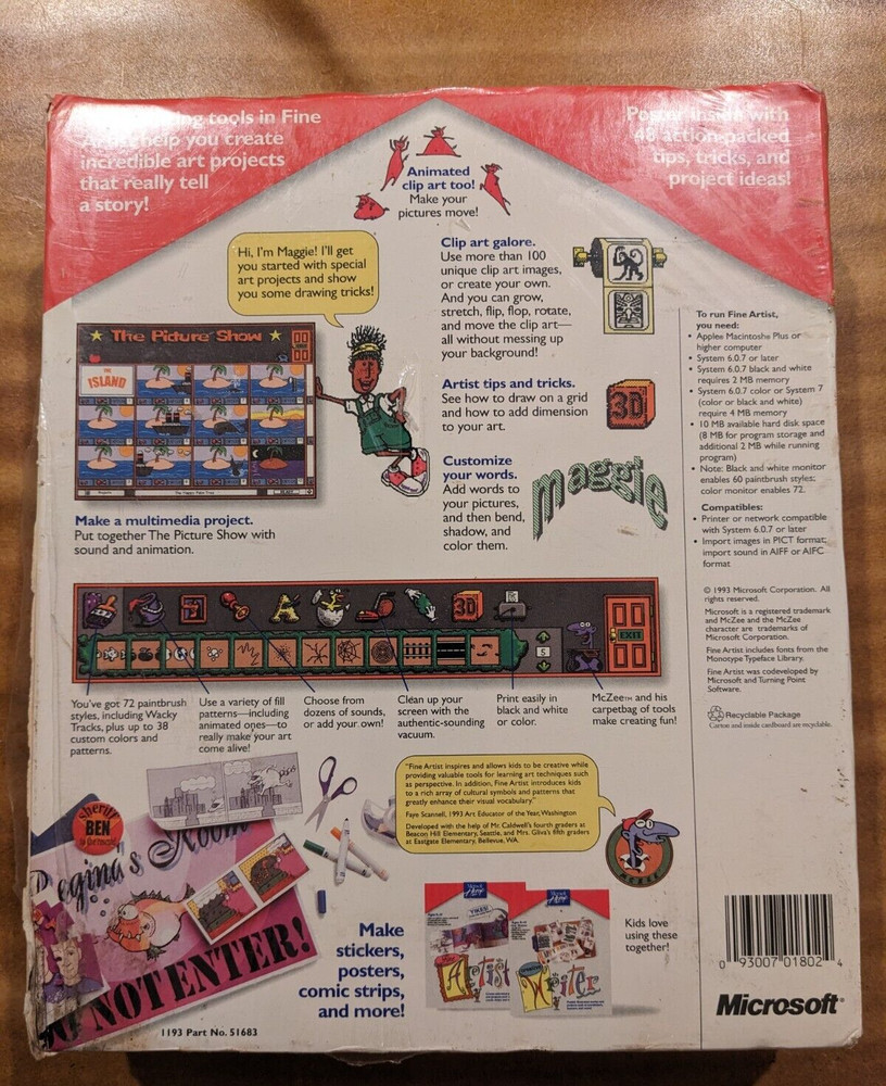 Microsoft Home Fine Artist Software Macintosh Series