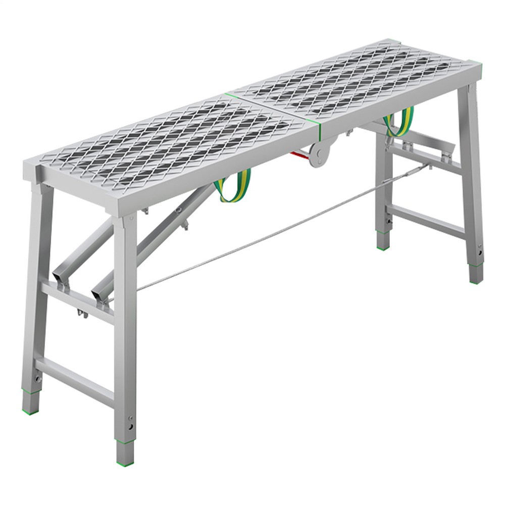 Folding Work Platform for Adults, Steel Foldable Step Stool Adjustable Height