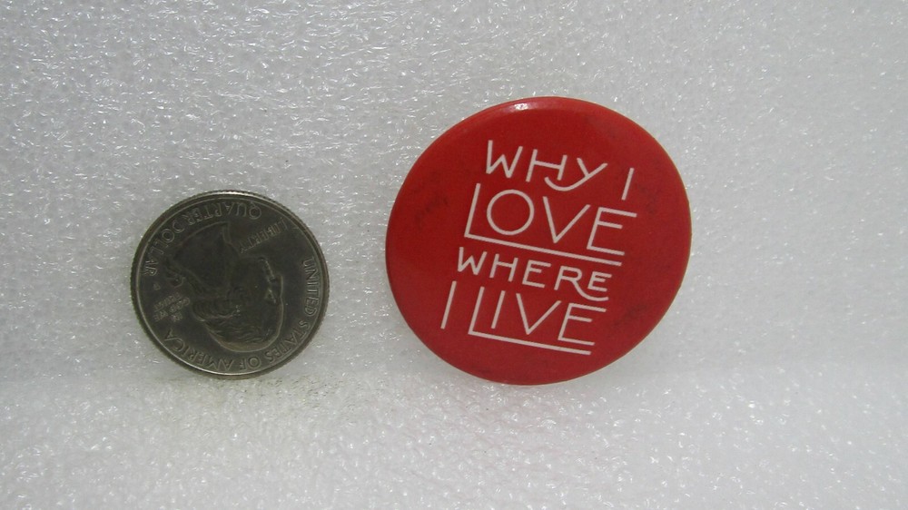 Why I Love Where I Live Button Pin