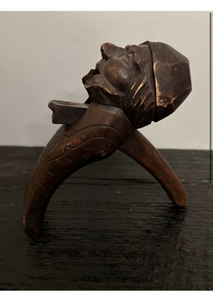 Older pirate head nut cracker solid wood hand done
