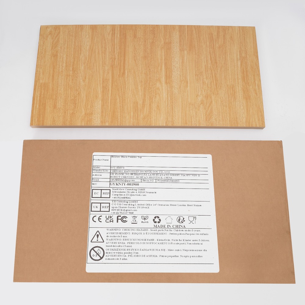 Wood Color Tabletop Rectangular Countertop Compatible With Various Table Leg