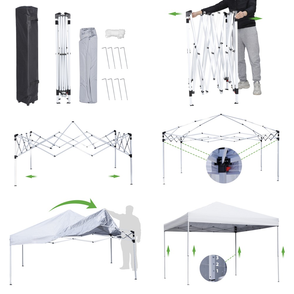 10x10 FT Instant Pop-Up Foldable Waterproof Canopy Tent Adjustable Heights W/Bag