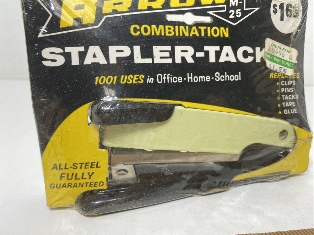 Vintage Original Arrow M25 Stapler Black White - Small Stapler