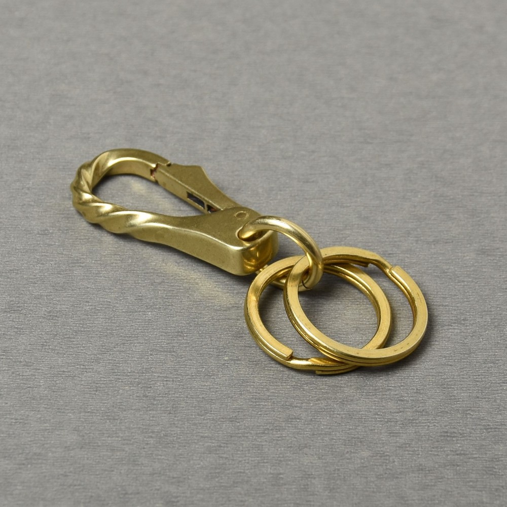Solid Brass Quick Release Keychain Detachable Key Ring Split Ring Key Snap Hook