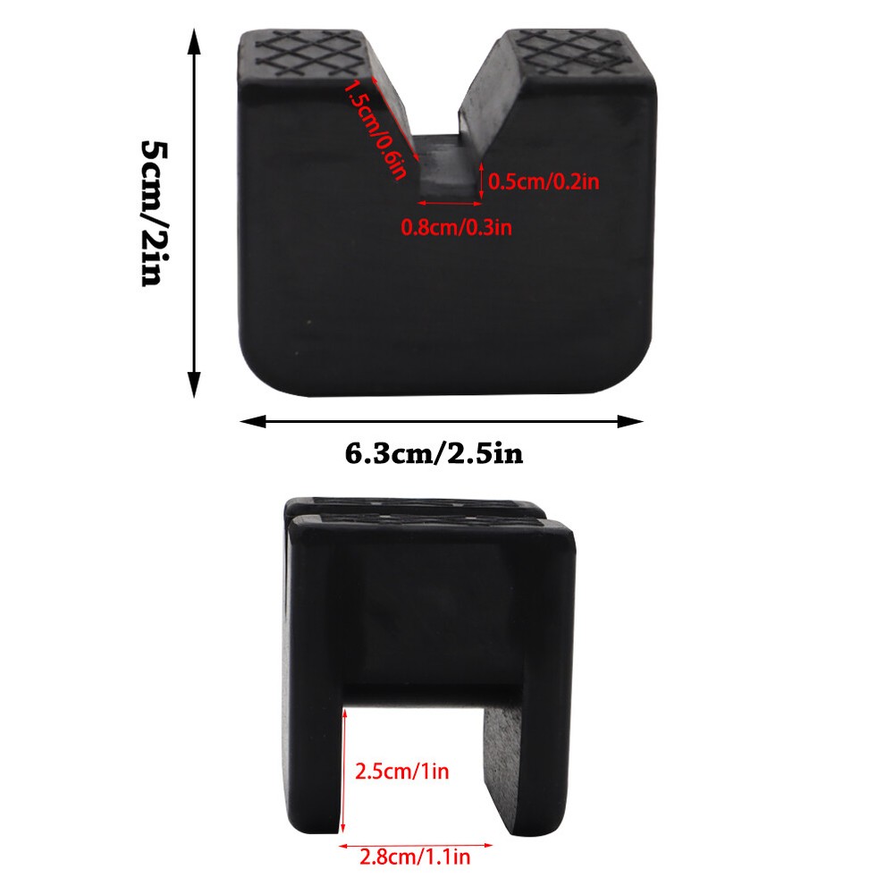 2pc Rubber Axle Jacking Pads Jack Stand Pad Adapter Frame Rail Protector Slotted