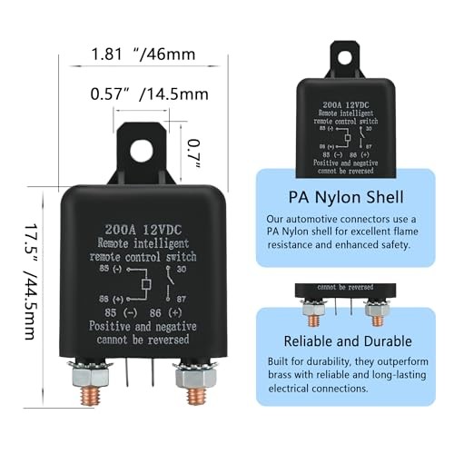 Remote Battery Disconnect Switch 12V, Negative Disconnect Switch with Anti 200A