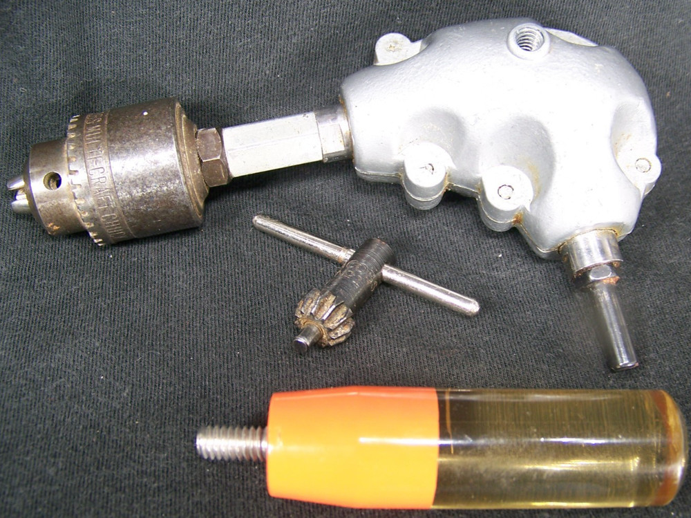 Vintage Right Angle Drill Cap Orange Handle Half Double Nice!! Jacobs Chuck