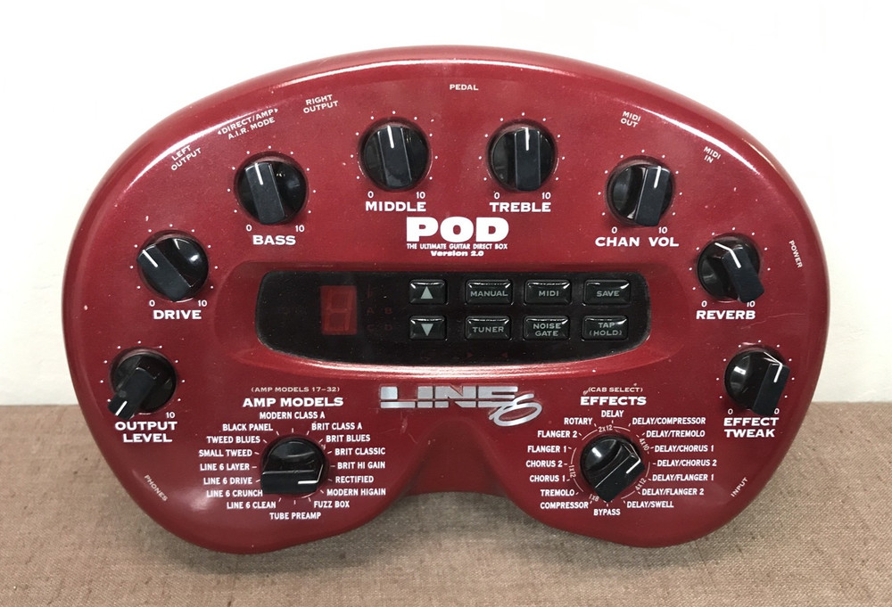 Tested Line 6 POD 2.0 Amp Modeler Multi-Effects Processor w/ Box PSU Manual CD