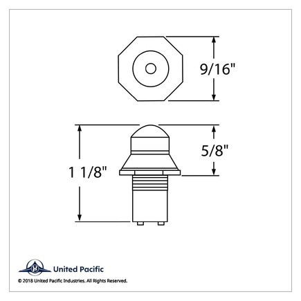 United Pacific 40052 Auxiliary Light, Mini Pilot Light, Blue
