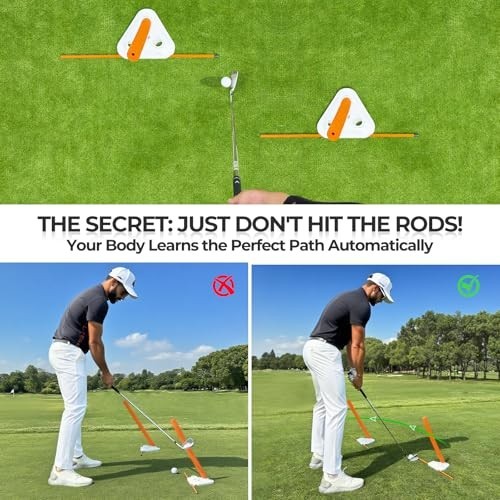 Golf Swing Training Aid - Alignment Discs & Rods for Setup, Posture & Swing Fixe