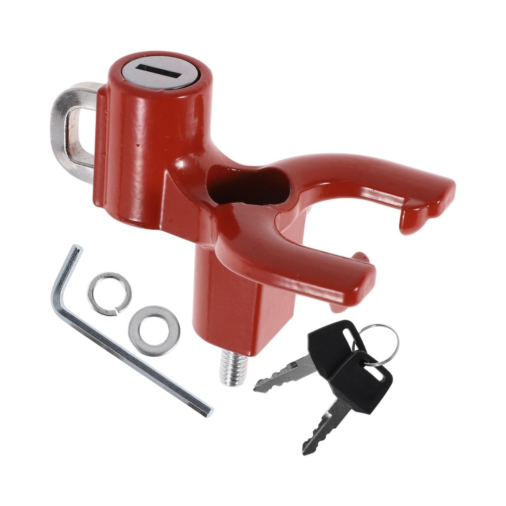 Double Metal Fork Hook for Motorcycle 1 Set Bright Red