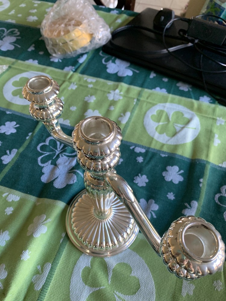 silver three candelabra