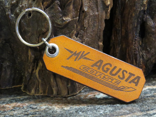 MV AGUSTA motorcycle key chain FREE POST leather key ring 2456