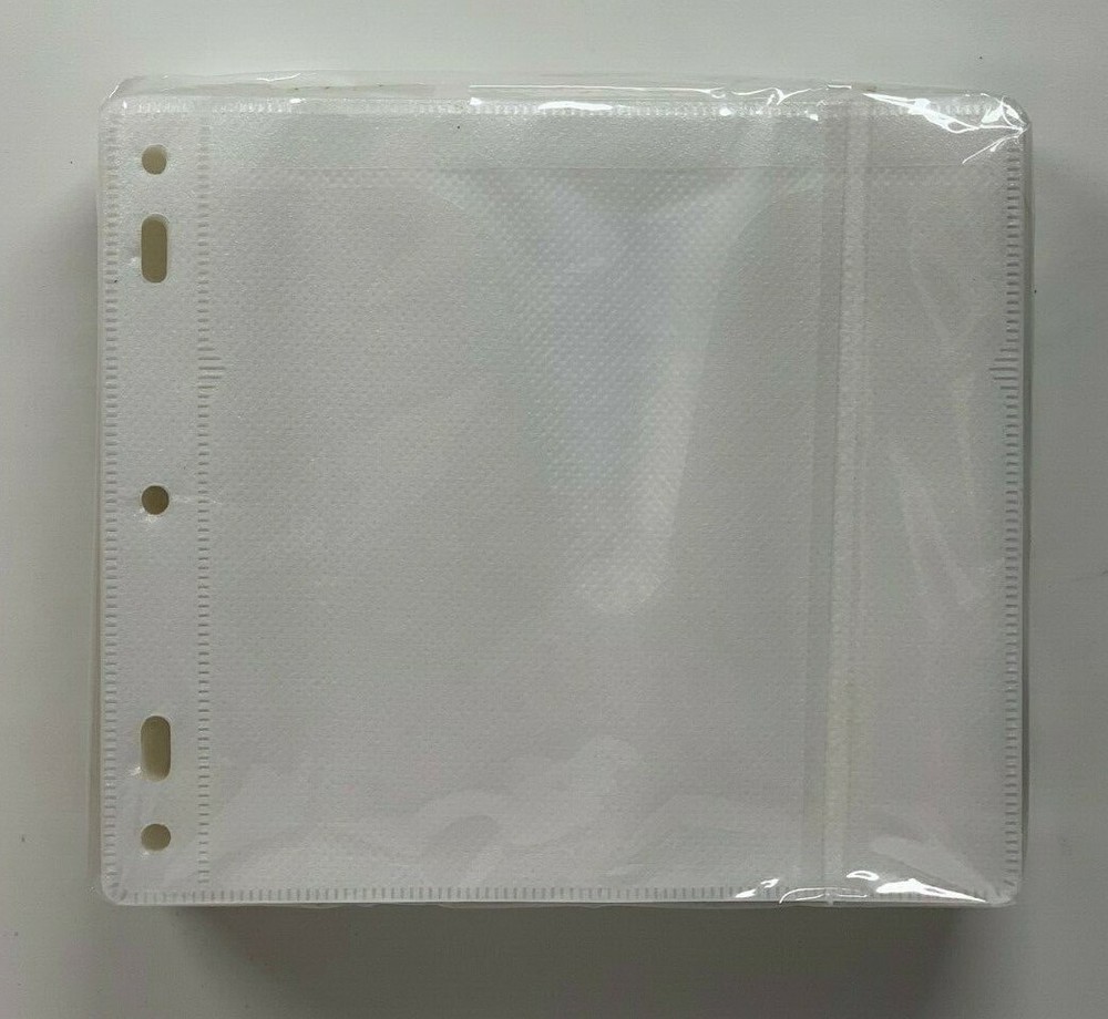 NEW Double CD / DVD Pages for 2-, 3-Ring Binders (5-pack)