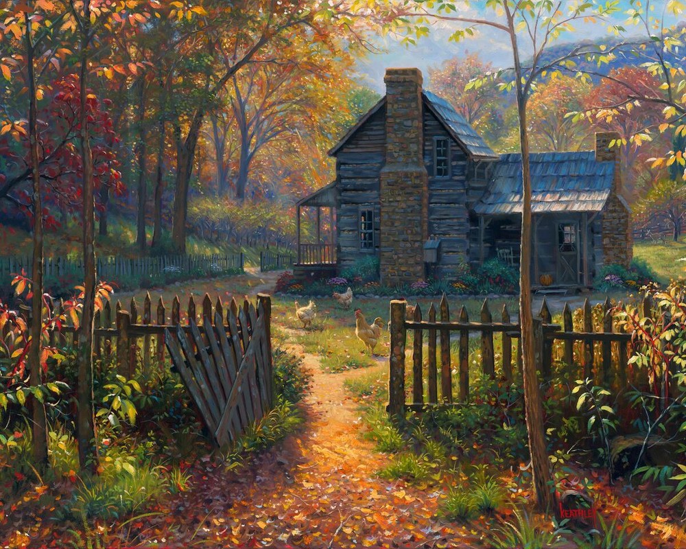 Ceramic Backsplash Tile Mural Woodland Landscape Woods - Welcom Fall