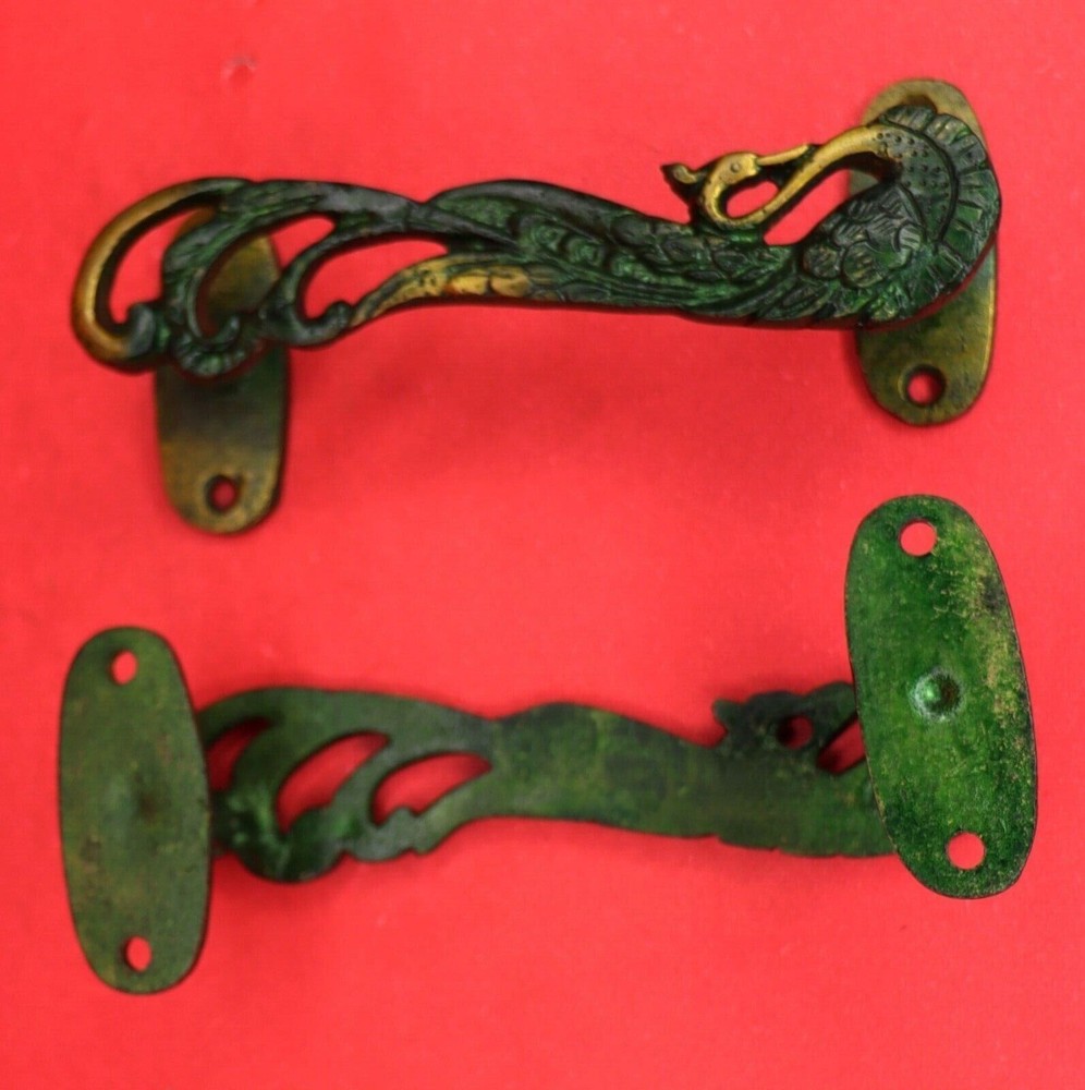 Peacock Shape Vintage Antique Style Handmade Brass Door Pull Handle Home Decor