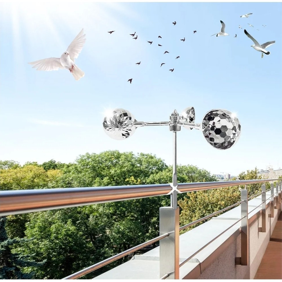 Compact Bird Control Device - Reflective Deterrent for Seagulls and Pigeons