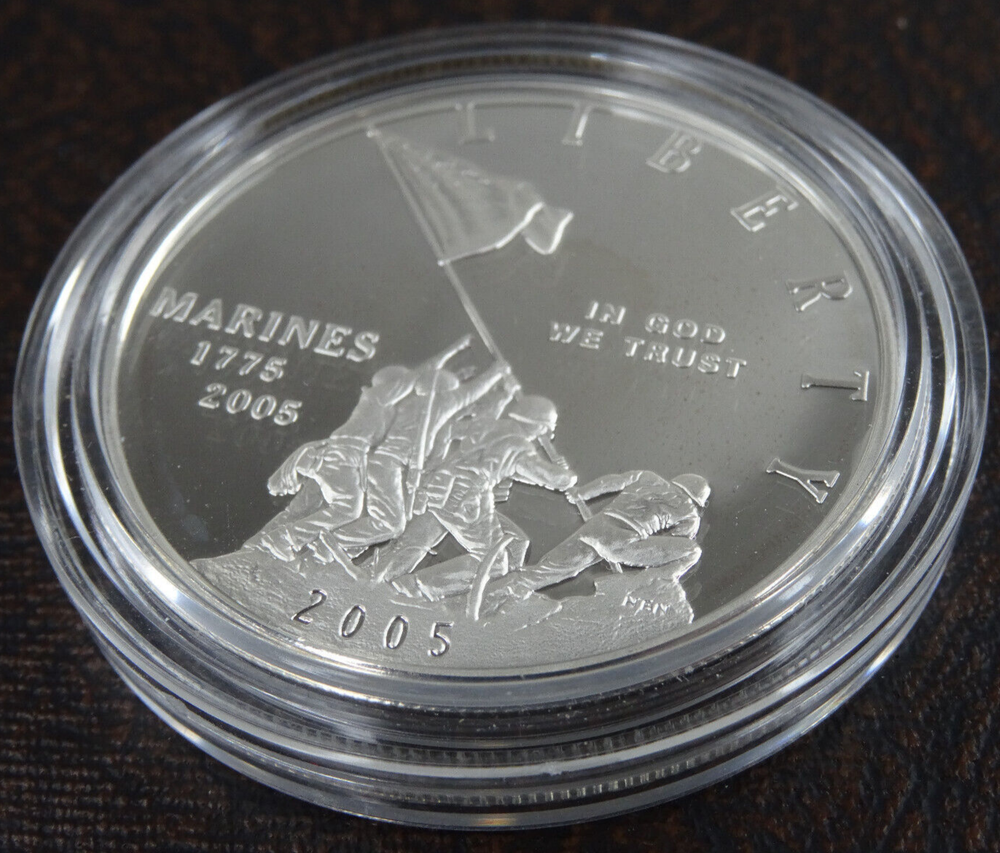 2005-P Marine Corps Proof Silver Dollar US Mint Commemorative $1 Capsule Only