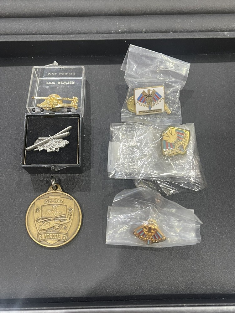Vintage Martin Marietta AH-64A Apache Helicopter TADS PNVS Program Pin Set