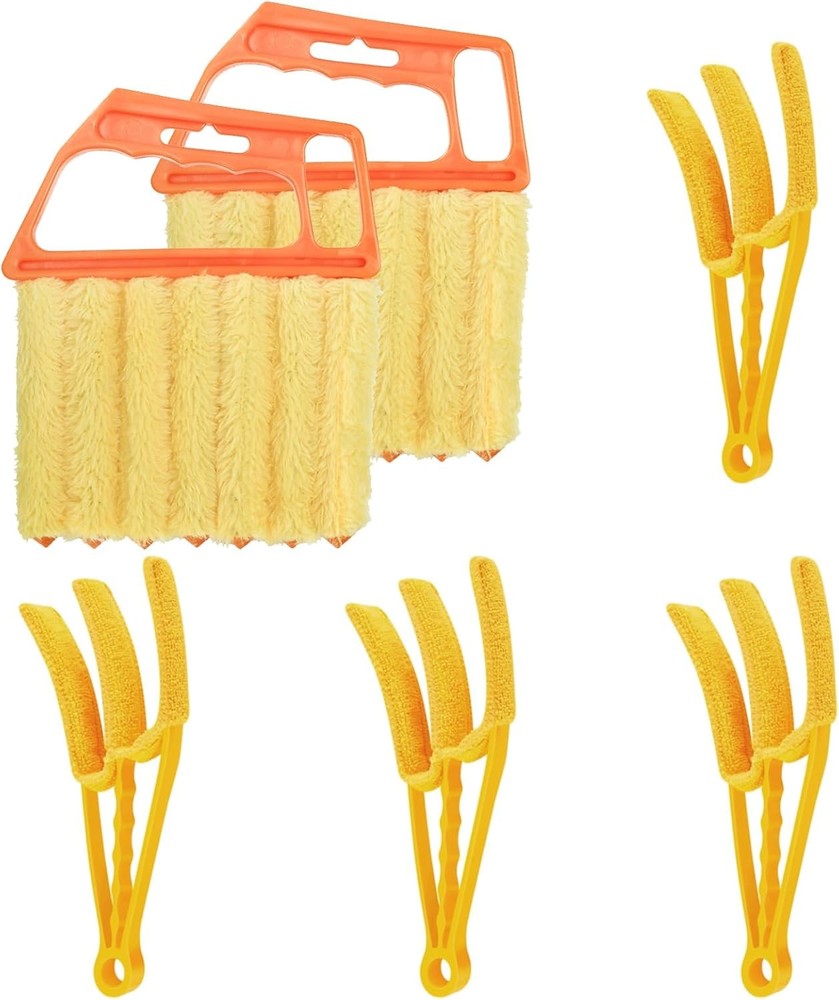 6pcs Window Venetian Blind Cleaner Duster Tool, Include 4pcs 7 Finger Blind Dust